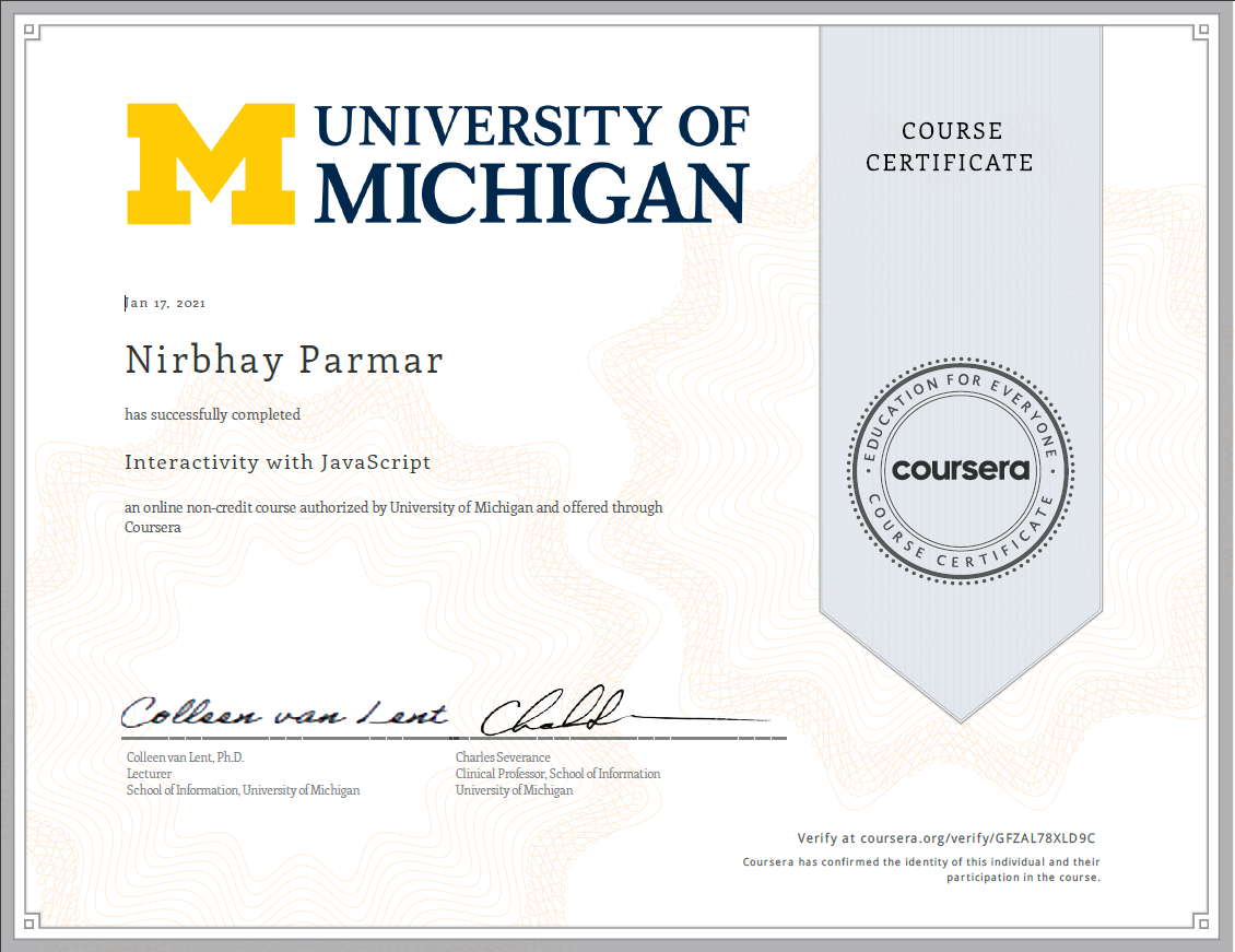 Web Development Certificate