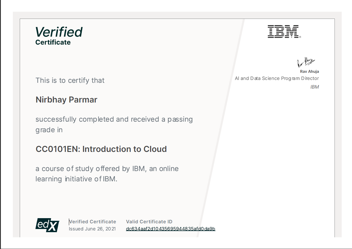 Cloud Computing Certificate